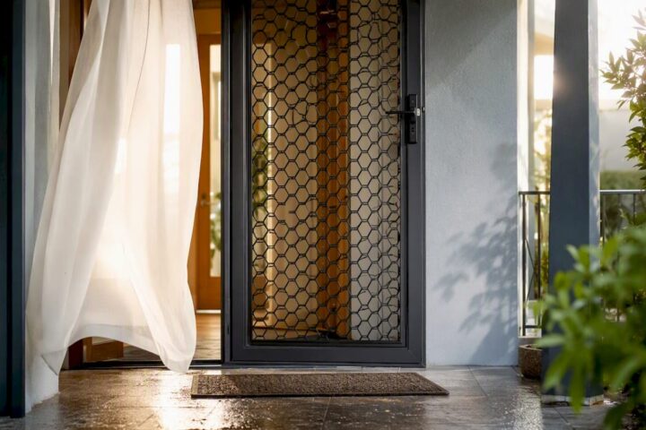 Security door with airflow at home entry